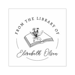Caucho STAMP DE LIBRETA Sello de biblioteca de Personaliz