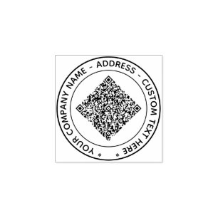 Caucho Su plantilla de código QR y sello de goma de redon