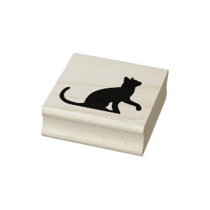 Caucho Terminar gato con un sello artístico de arrastre
