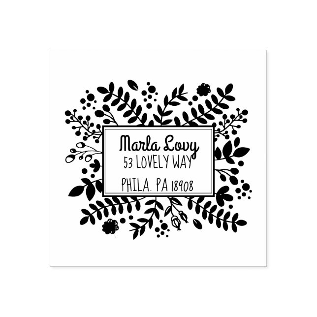 Caucho TINY VINES Sello de dirección de devolución (Impresión)