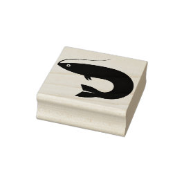 Caucho Un pez en la línea - pesca - Sello de Arte de Made