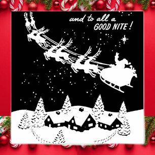 Caucho Y una buena noche a todos Sello de Navidad vintage