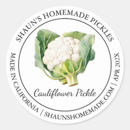 Cauliflower Pickle Etiqueta moderna