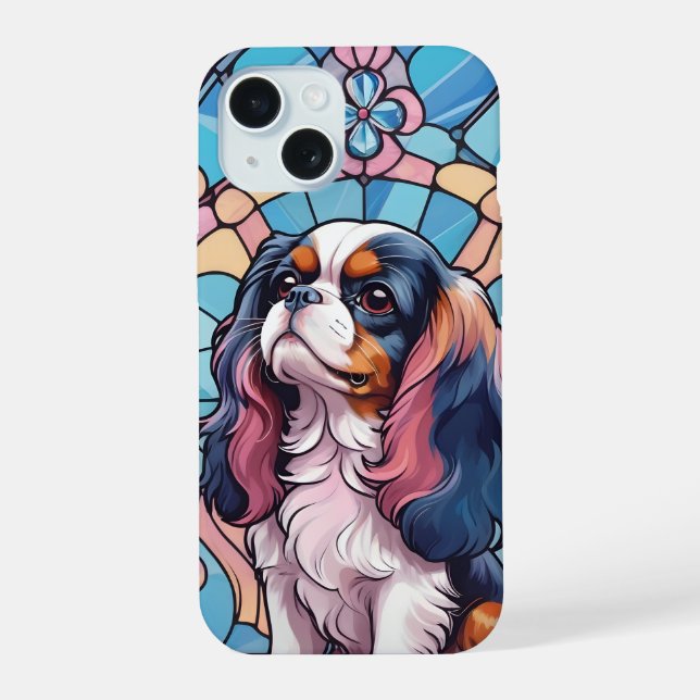 Cavalier King Charles Colores Pastel Vidrio Emplom (Reverso )