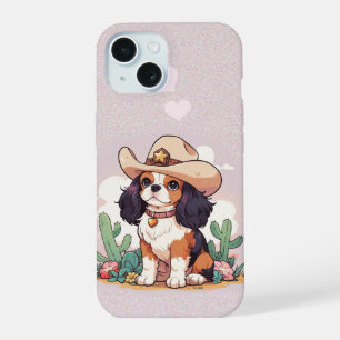 Cavalier King Charles cowboy rosa pastel