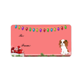 Cavalier King Charles Navidades Spaniel Etiqueta d