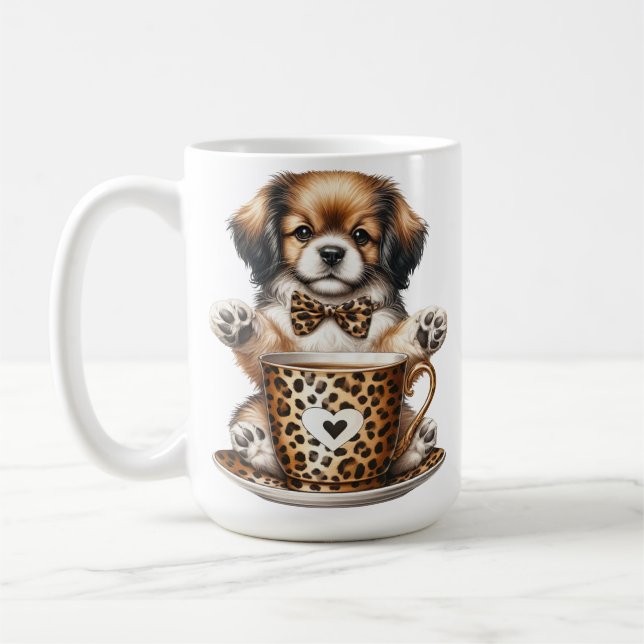 CAVALIER KING CHARLES PERRO ADORABLE EN LA COPA DE (Izquierda)