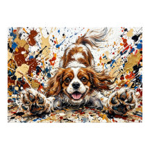 Cavalier King Charles Spaniel Arte de Salpicaduras