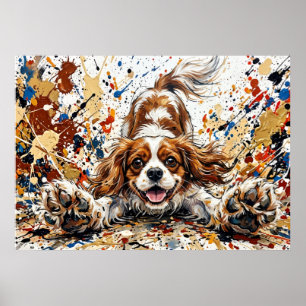 Cavalier King Charles Spaniel Arte de Salpicaduras