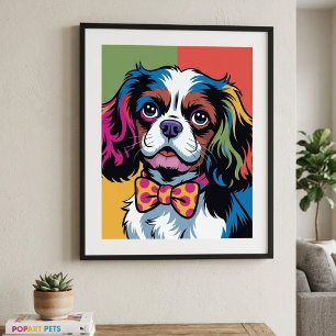 Cavalier King Charles Spaniel Colorido Arte Pop