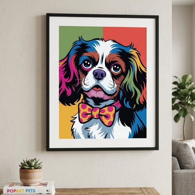 Cavalier King Charles Spaniel Colorido Arte Pop (cavalier king charles spaniel pop art poster)