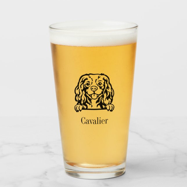 Cavalier King Charles Spaniel Glass Tumbler (Anverso (lleno))