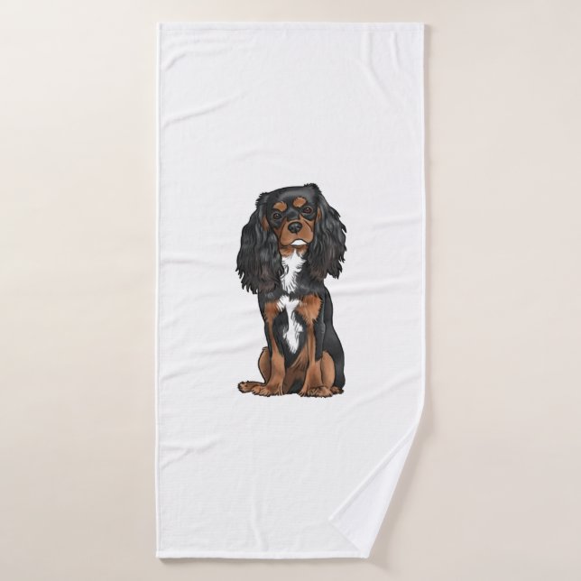 Cavalier King Charles Spaniel - Negro y Tan (Toalla de baño)