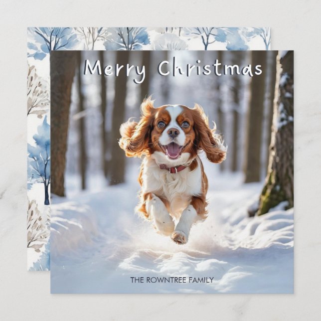 Cavalier King Charles Spaniel Perro Feliz Navidad (Anverso / Reverso)