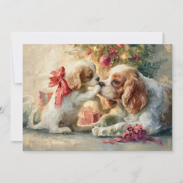 Cavalier King Charles Spaniel Perros Navidad  (Anverso)