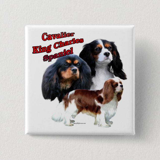 Cavalier King Charles Spaniel Trio 2 - Botón (Anverso)