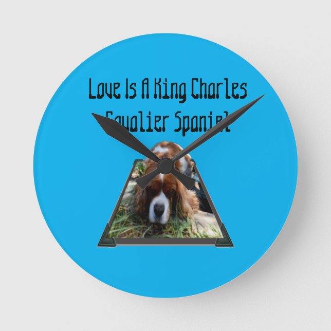 Cavalier Spaniel Popout Art, reloj de pared (Anverso)