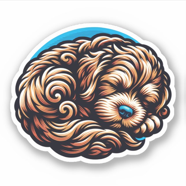 Cavapoo Vinyl Dog Pegatina (Anverso)