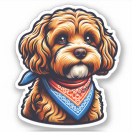 Cavapoo Vinyl Dog Pegatina