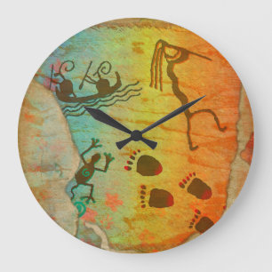 Cave Dwelve Nativo Reloj de pared americano