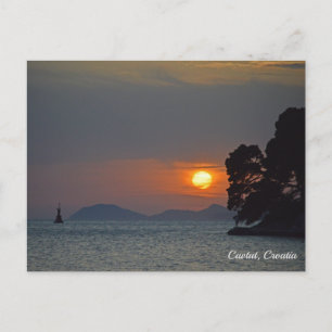 Cavtat, vista de Croacia de la tarjeta postal de v