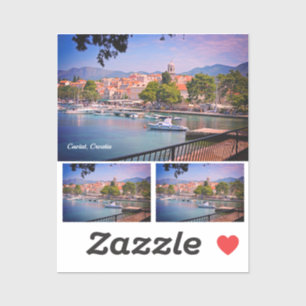 Cavtat, vistas a Croacia del corte de Pegatinas de