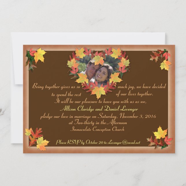 Cayendo En La Invitación A La Boda De Amor (Anverso)