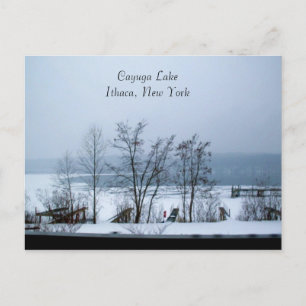CAYUGA LAGO EN INVIERNO postal