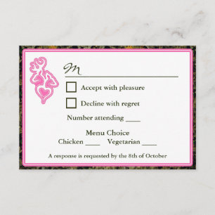 Caza Camo Boda personalizada rosa Invitación RSVP