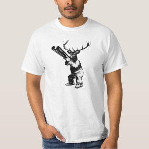 Caza de camisetas de venado de estilo vintage