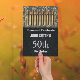 Caza de camo invitaciones de los hombres de la fie