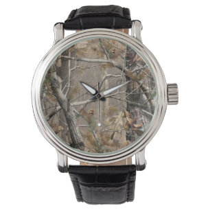 Caza de camuflaje en Camo Reloj de Banda de Cuero 