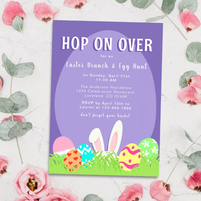 Caza de huevos de conejo de Pascua e invitación pa (Subido por el creador)
