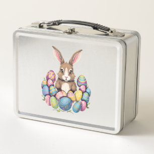 Caza de huevos de pascua colorida de conejo conejo