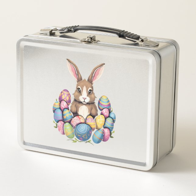 Caza de huevos de pascua colorida de conejo conejo (Anverso)