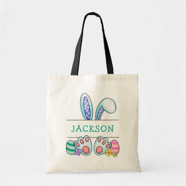 Caza de huevos de pascua para la bolsa de la tote  (Frente)