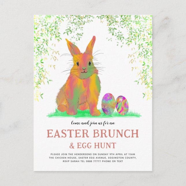 Caza de huevos de Pascua y una invitación para un  (Anverso)