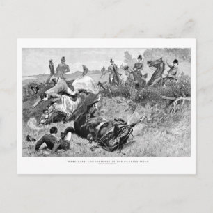 Caza de zorros en la postal de 1890 del Reino Unid