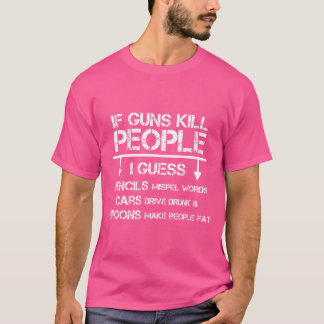 Caza divertida arroja arma derechos camiseta sarcá