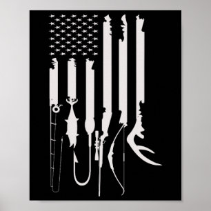 Caza Pesca Bandera Estadounidense Decoración Temát