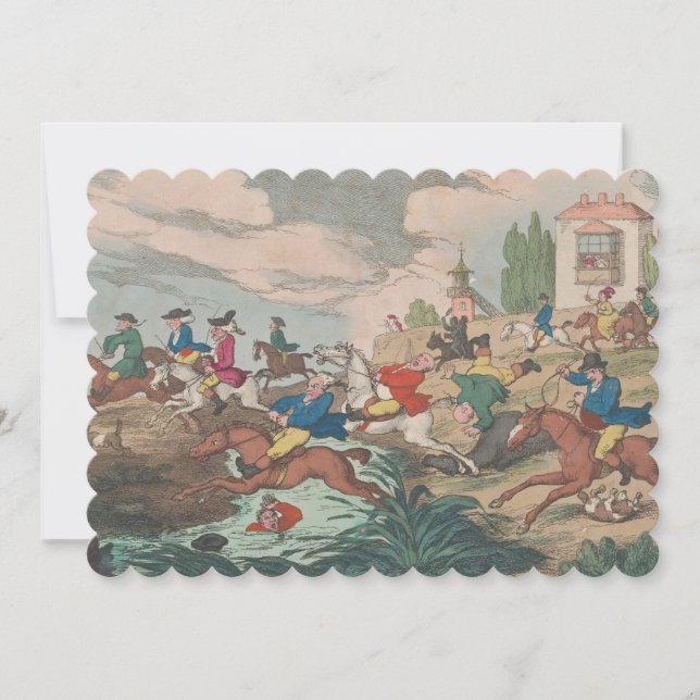 Caza - Tamaño plano de la invitación 12,7 cm x 17, (Anverso)