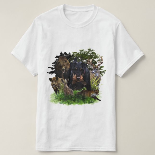 Caza Terrier Alemana (Jagdterrier) Camiseta (Diseño del anverso)