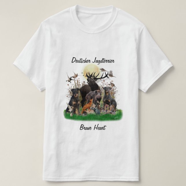 Caza Terrier Alemana (Jagdterrier) Camiseta (Diseño del anverso)