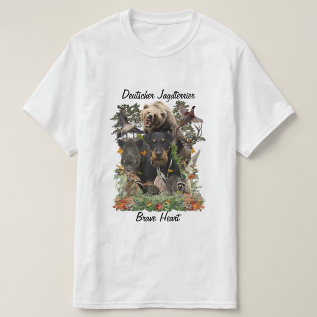 Caza Terrier Alemana (Jagdterrier) Camiseta (Diseño del anverso)