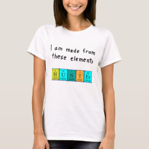 Cazador de camiseta de nombre de tabla periódica