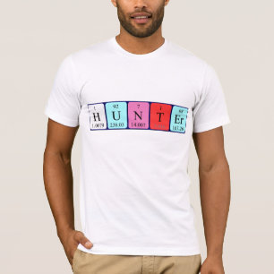Cazador de camiseta de nombre de tabla periódica