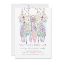 Cazador de Sueños Invitación Boho Plumas Flechas