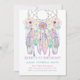 Cazador de Sueños Invitación Boho Plumas Flechas