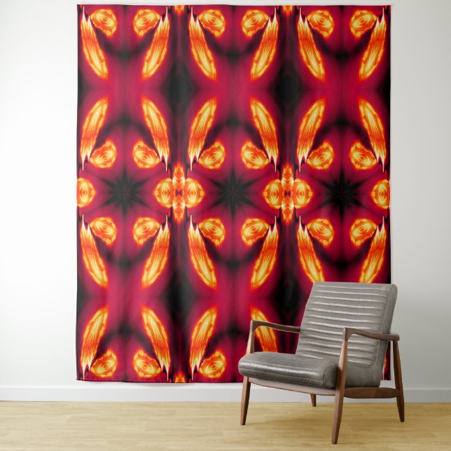 Cazador de Sueños Pluma de Fuego Rojo Tapiz 7 (In situ)