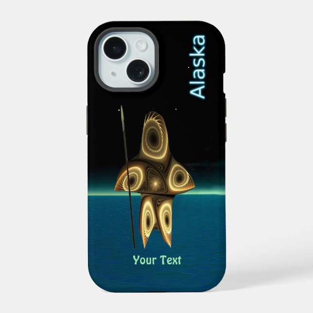 Cazador inuit fractal - Estuche para iPhone Alaska (Reverso )